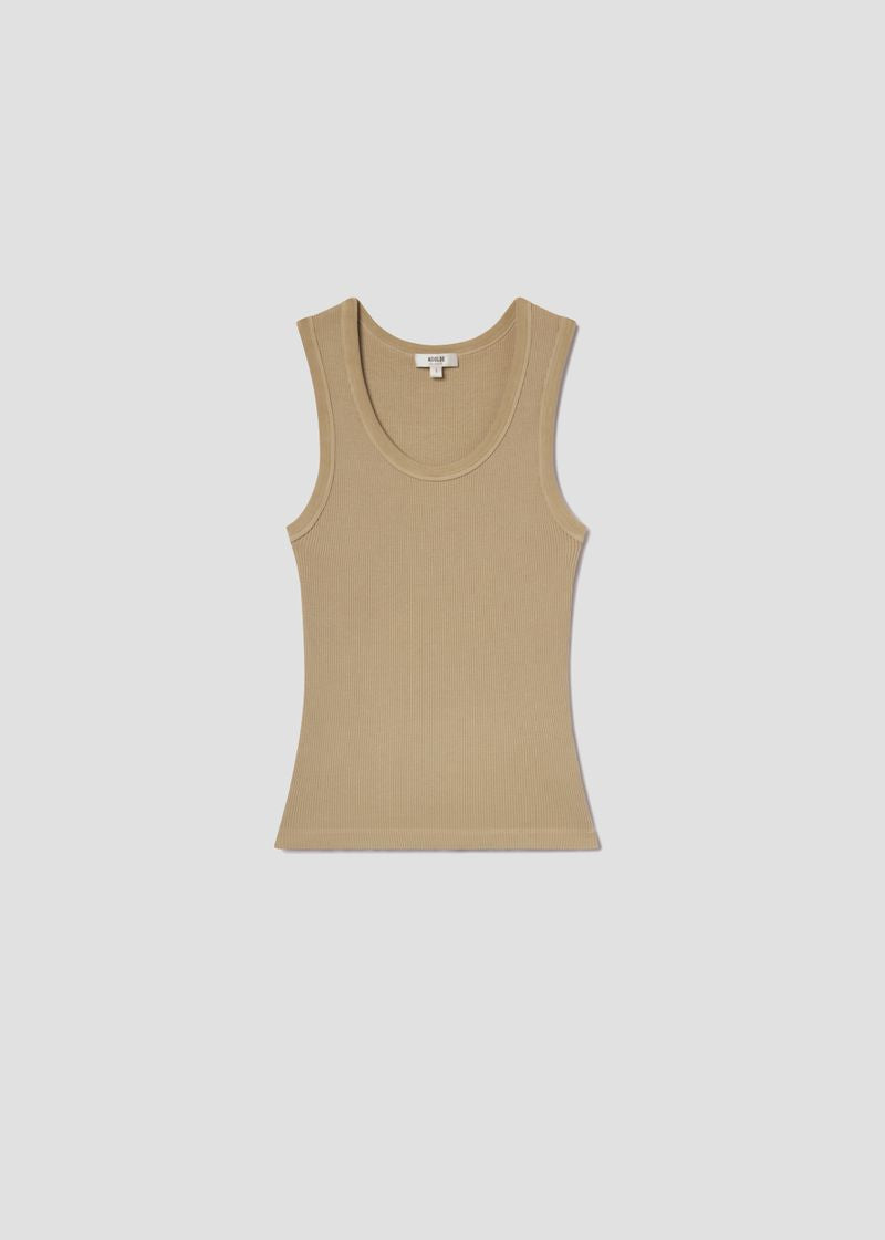Poppy Scoop Neck Tank in Gum flat