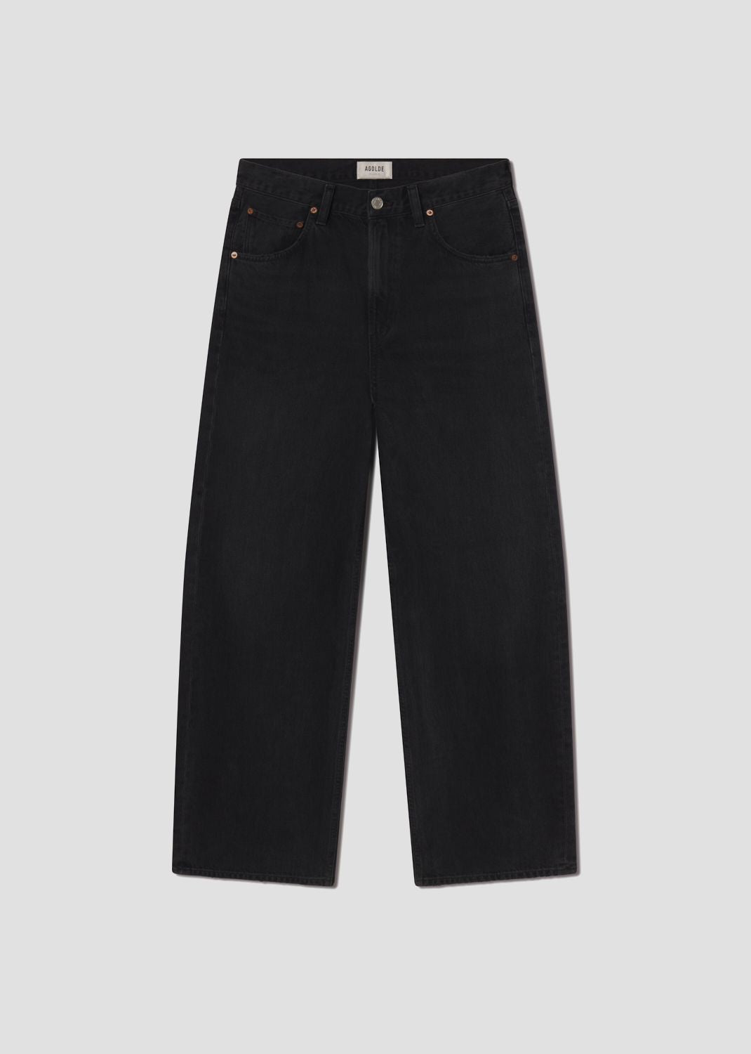 Low Curve Jean in Black Tar flat