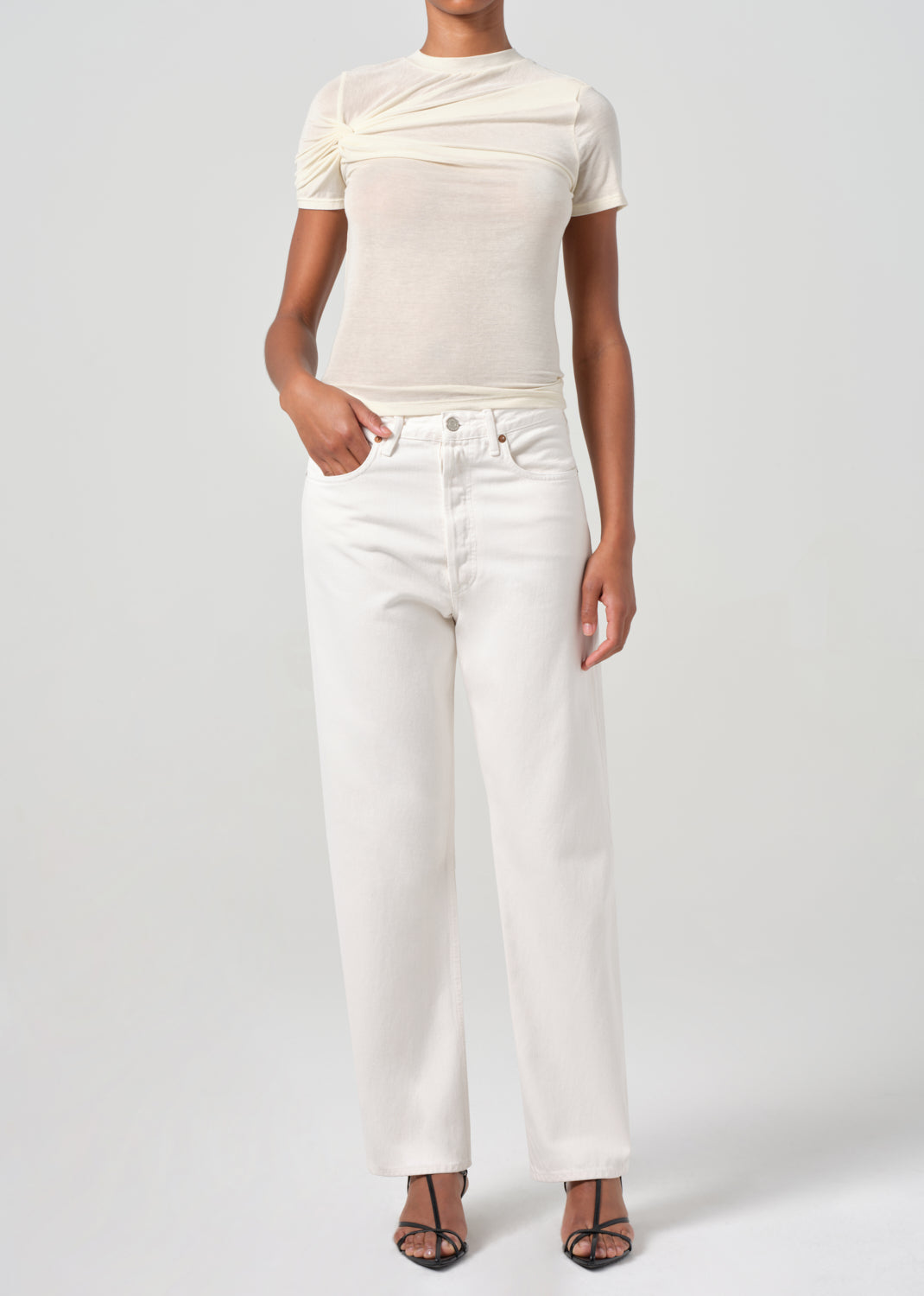 90S Jean Mid Rise Loose Fit in Fortune Cookie front