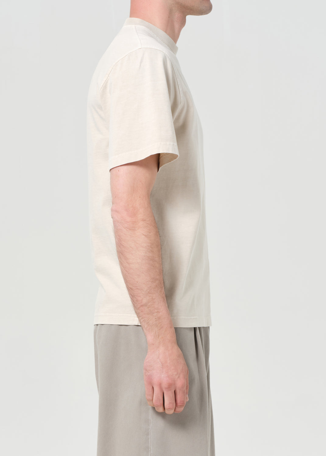 Asha Mock Neck Tee in Brown Rice Side