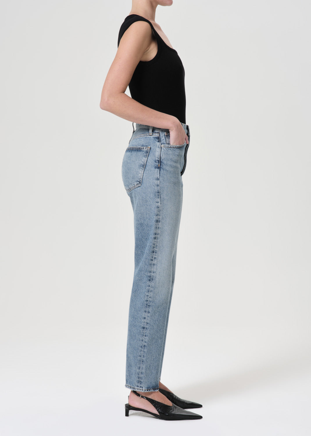 90's Pinch Waist High Rise Straight in Navigate side