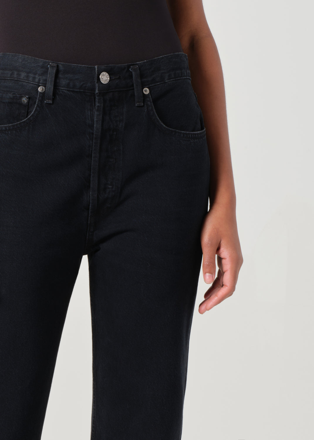 90's Pinch Waist High Rise Straight in Crushed close up