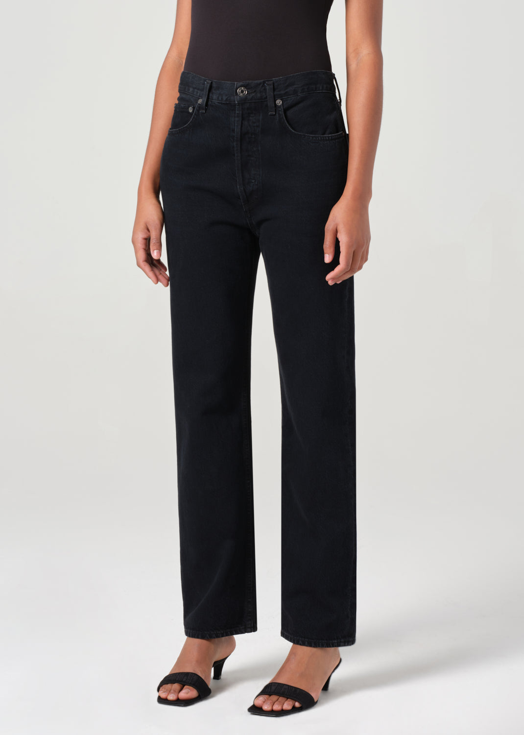 90's Pinch Waist High Rise Straight in Crushed close up