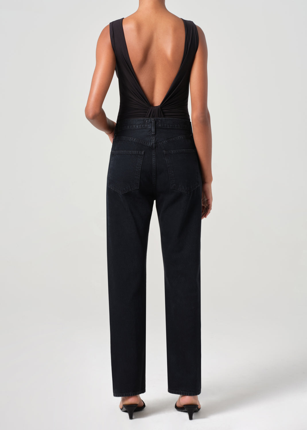 90's Pinch Waist High Rise Straight in Crushed back