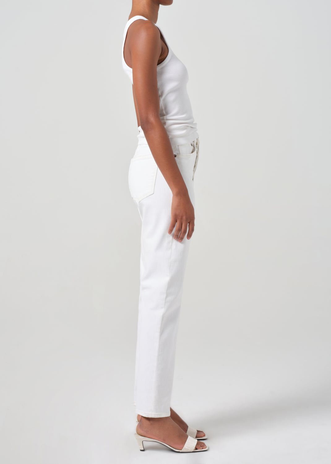 90's Pinch Waist High Rise Straight in Marshmellow side