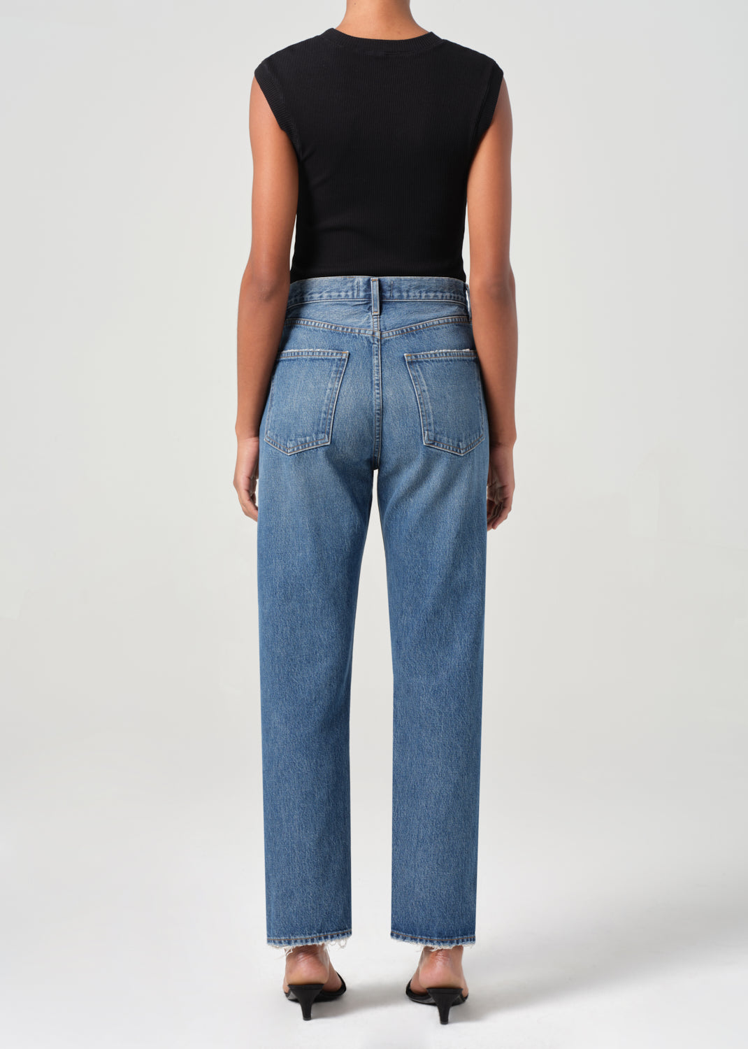90's Pinch Waist High Rise Straight in Essence back