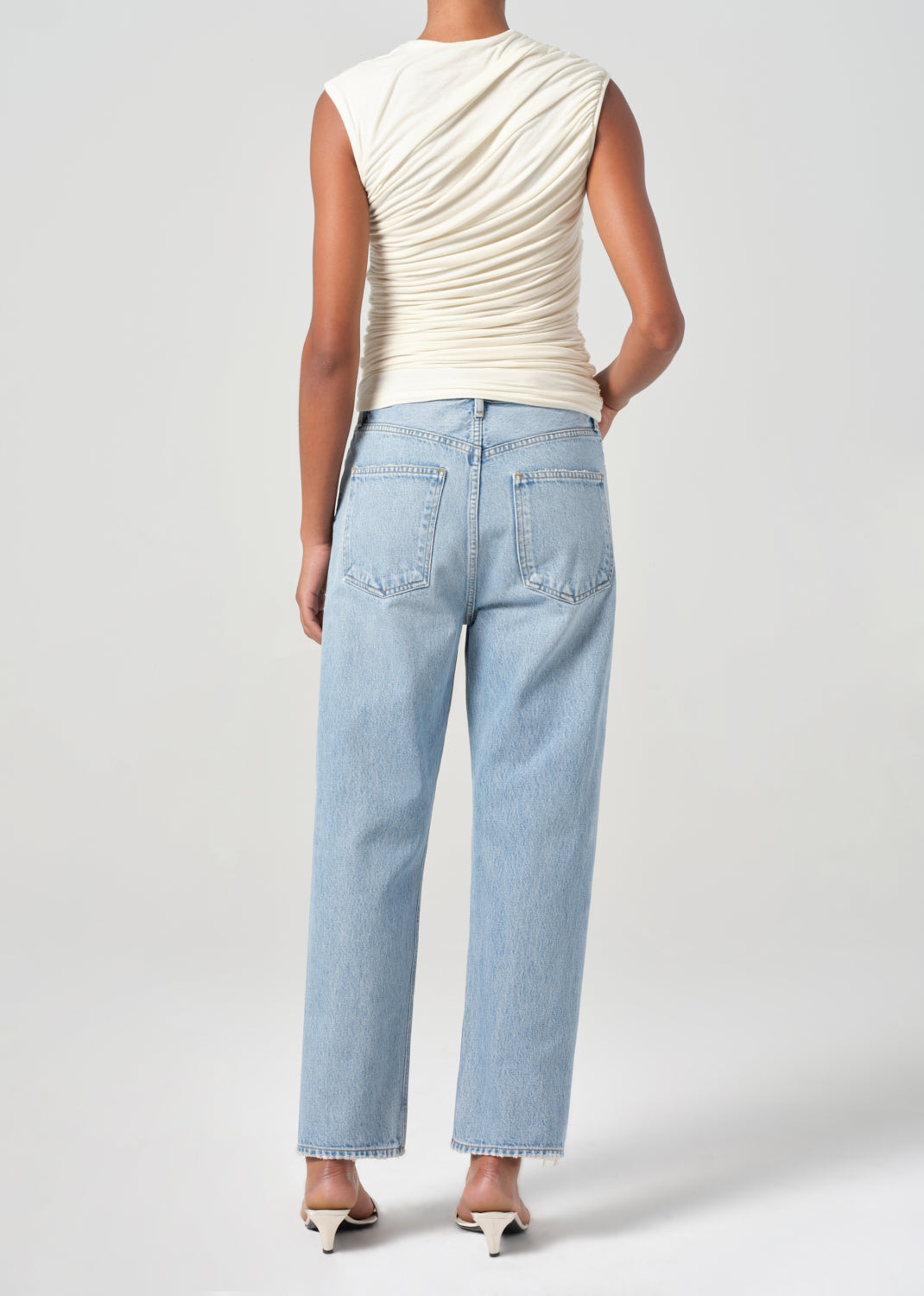 90'S Crop Mid Rise Straight in Force Back