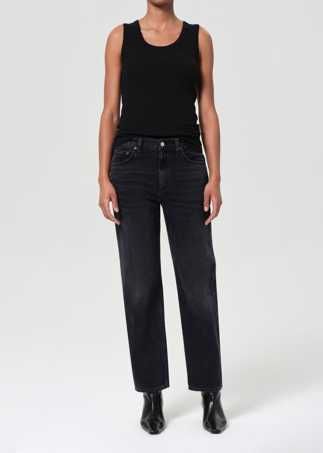 デニム・ジーパン AGOLDE Women Denim Pants A154C1157 HITCH Black 90's Pinch Waist High Rise Straight in Hitch – AGOLDE