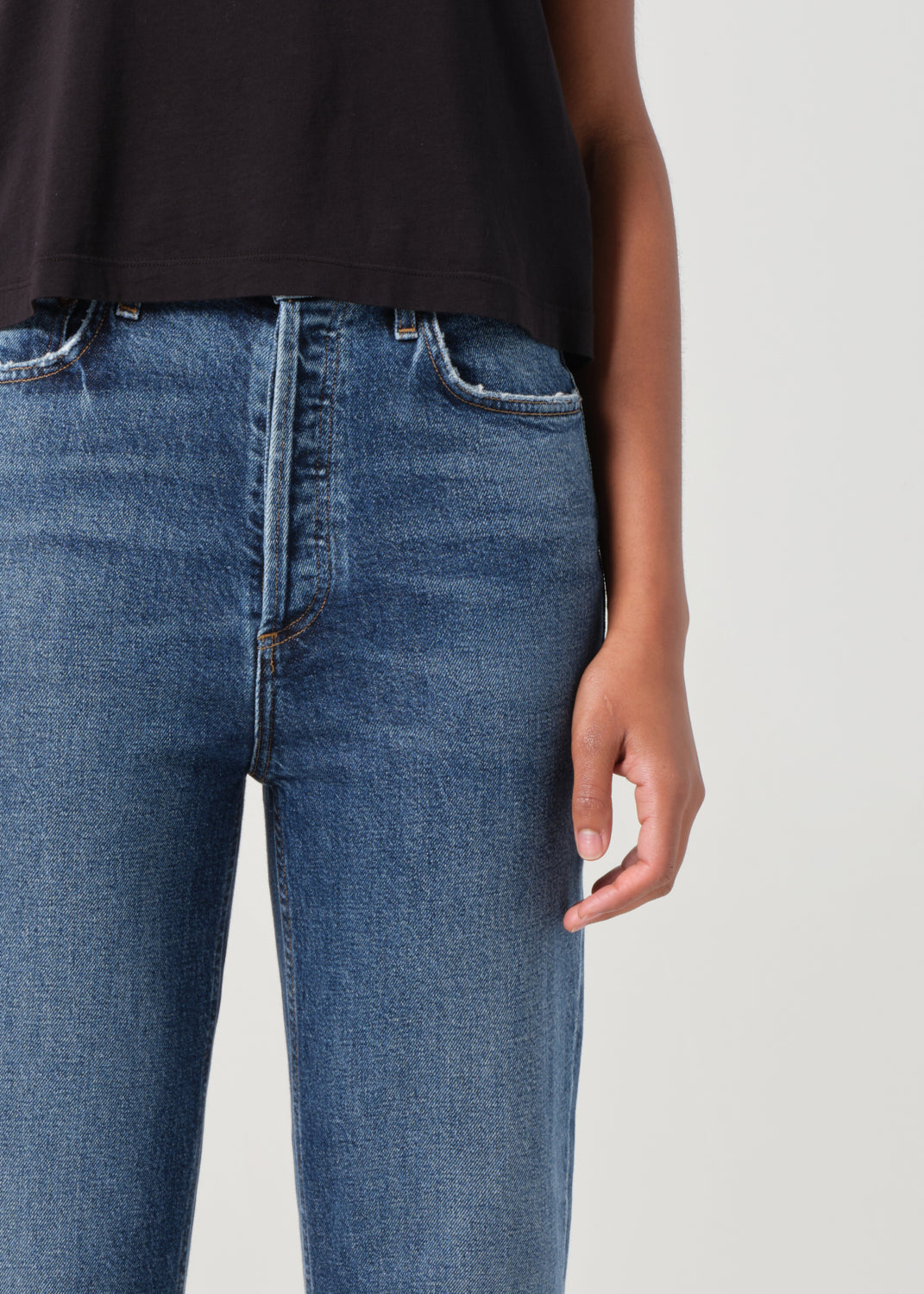90's Pinch Waist Crop in Solace close up