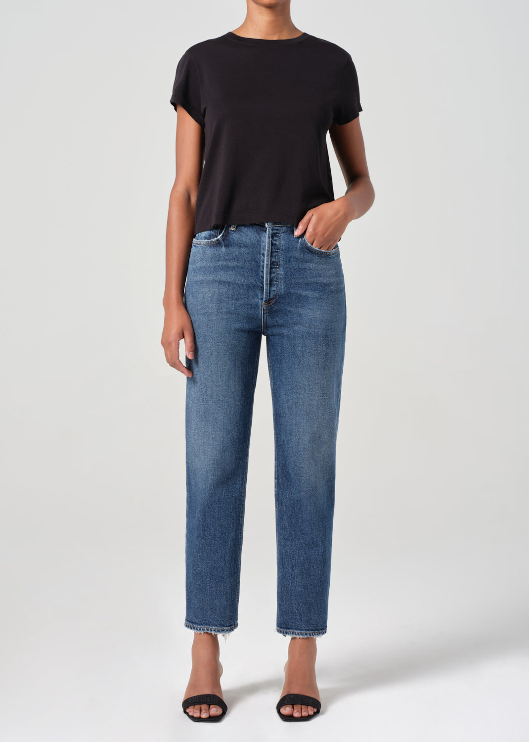 90's Pinch Waist Crop in Solace front