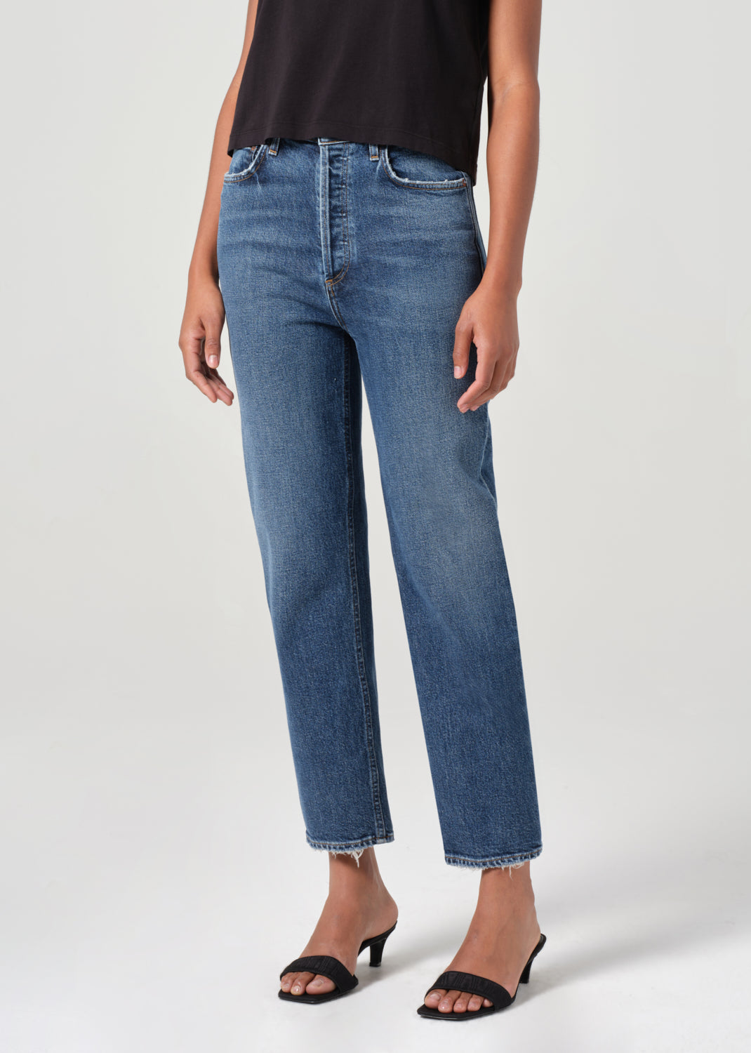 90's Pinch Waist Crop in Solace close up