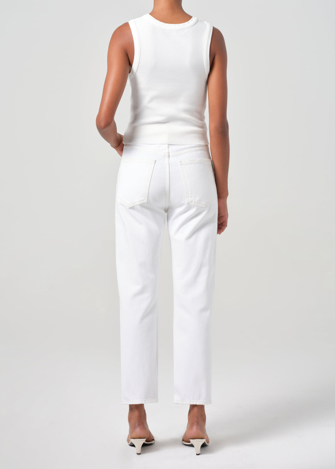 90'S Pinch Waist Crop in Marshmallow back