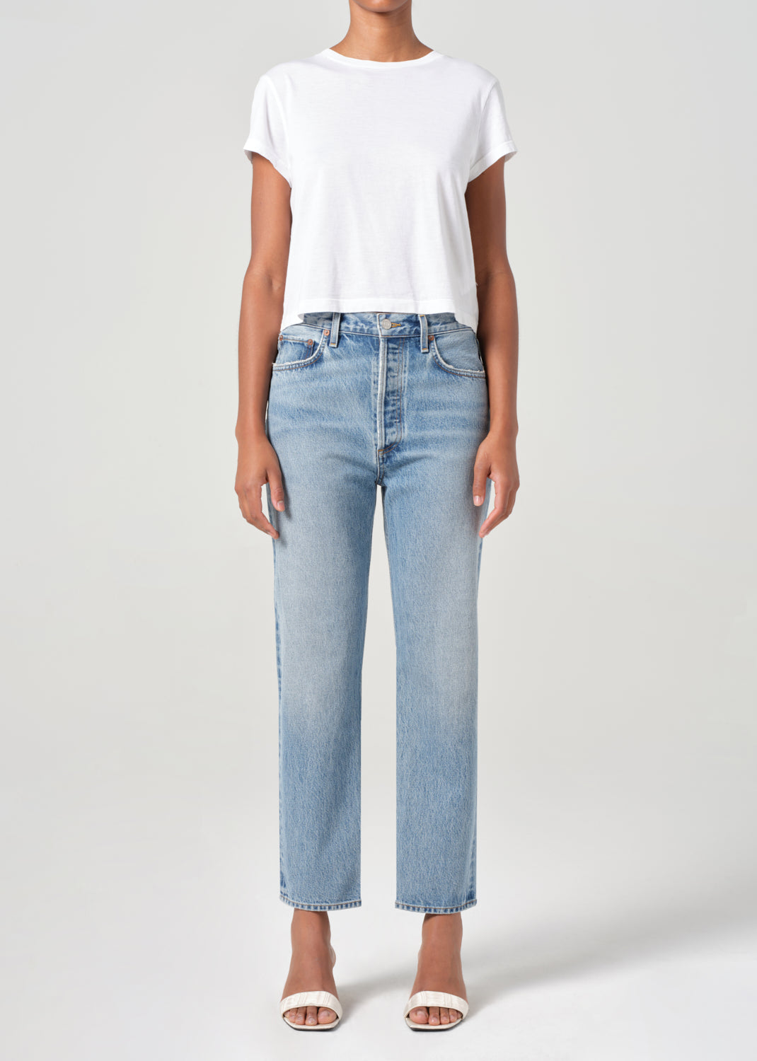 90'S Pinch Waist Crop in Stage front