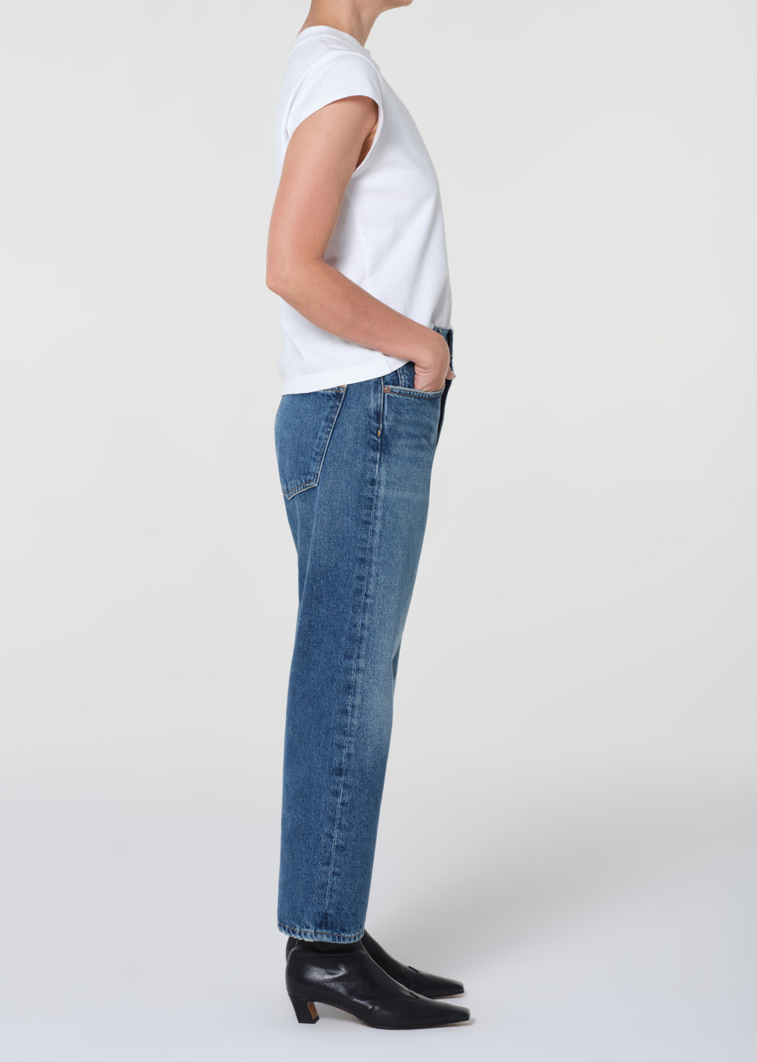 90s Crop Petite Jean in Bounty Side