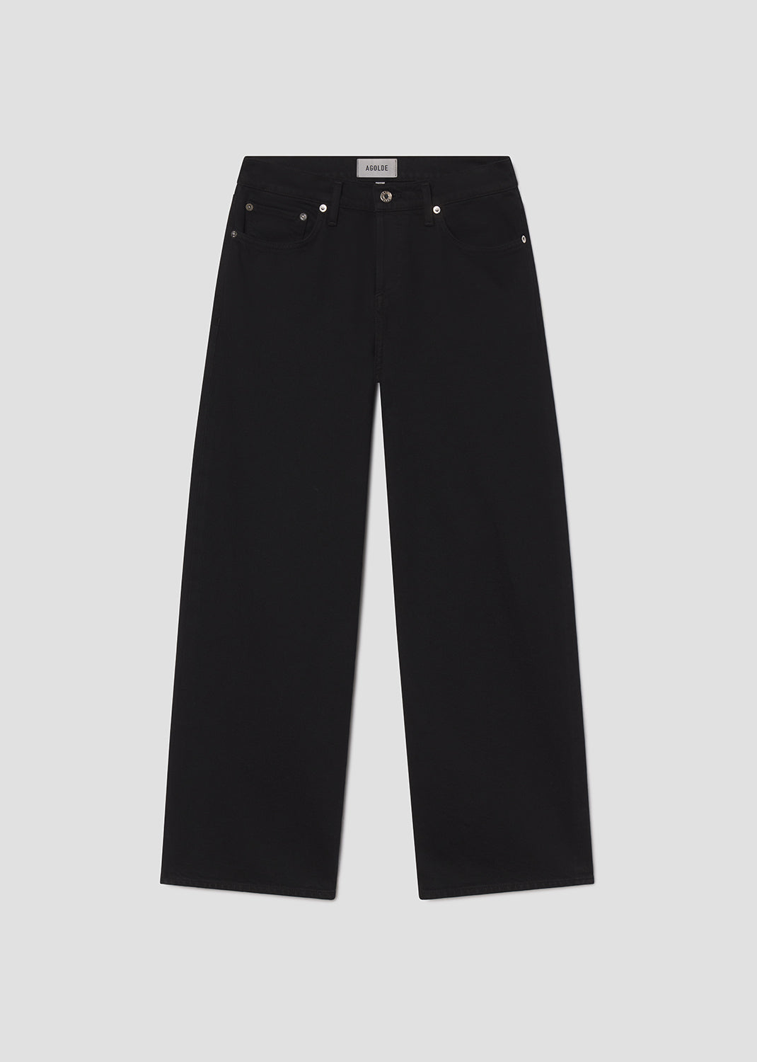 Black jeans on a light gray background