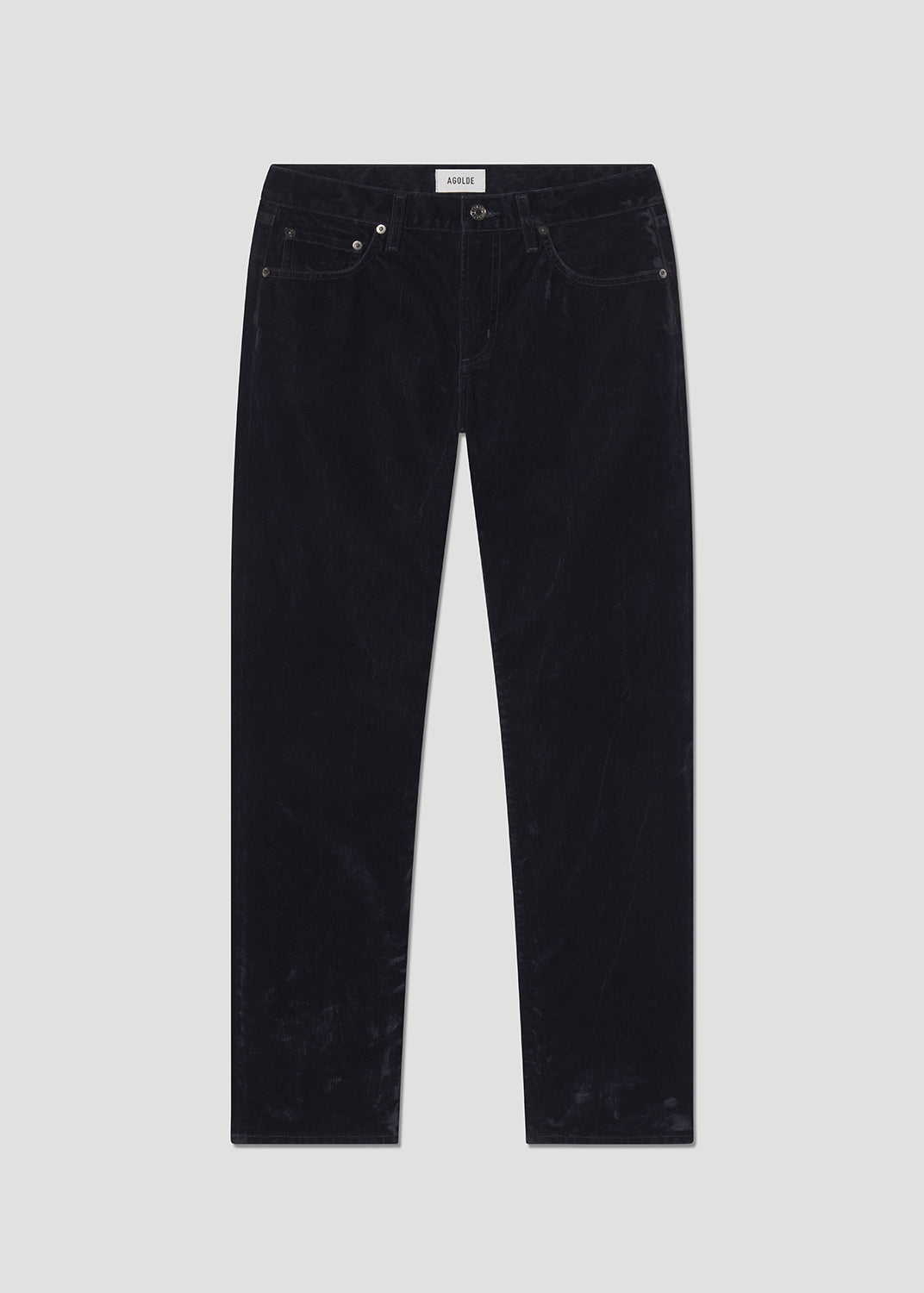 blue velvet jeans on a light gray background