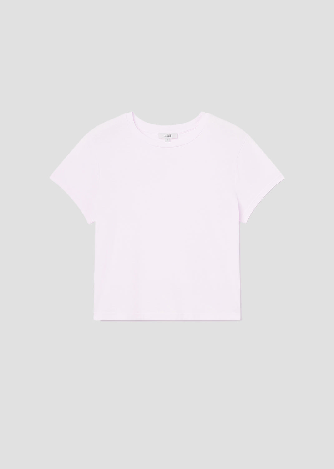 Light purple t-shirt on a light gray background