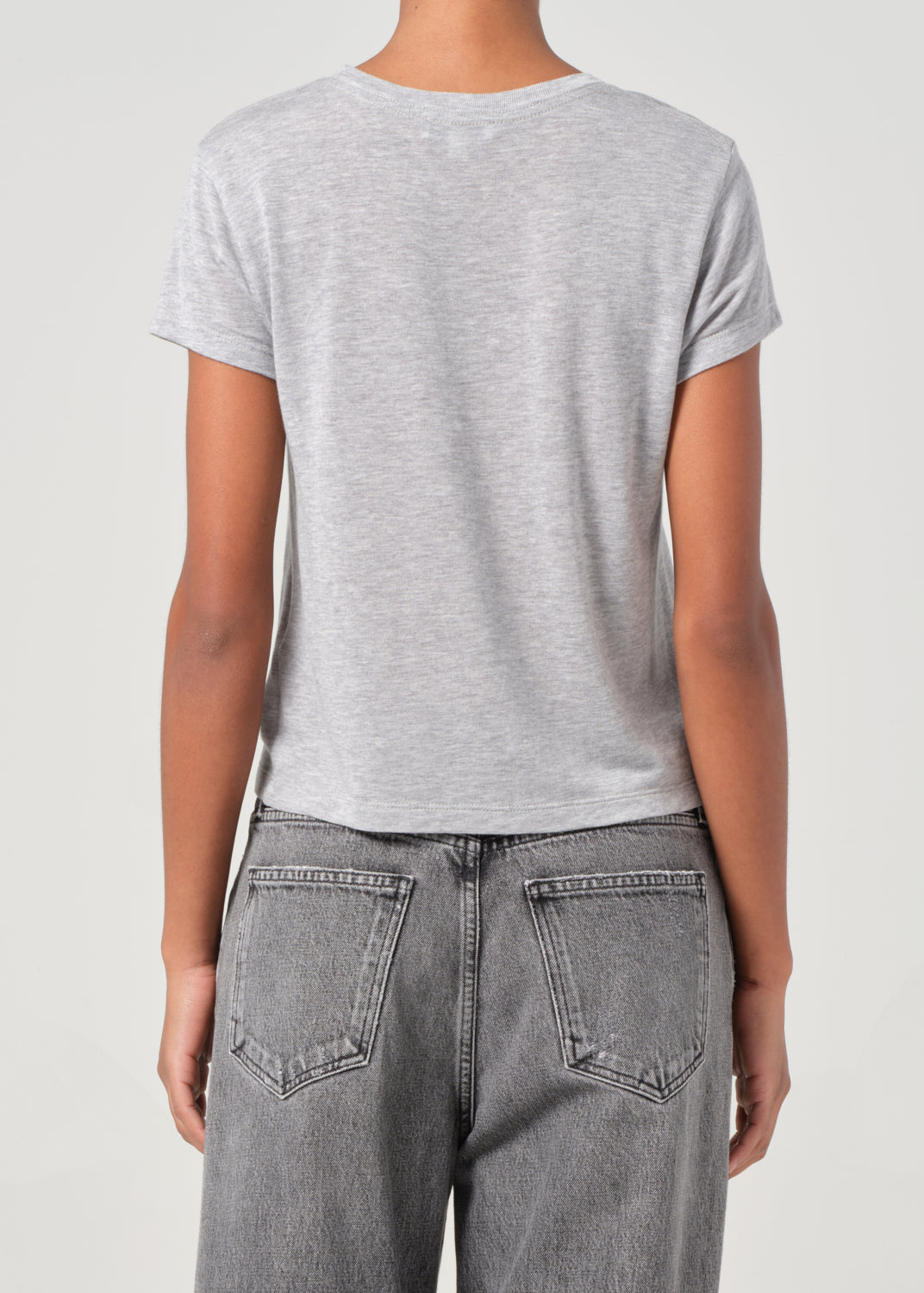 Adine Shrunken Tee in Grey Heather back