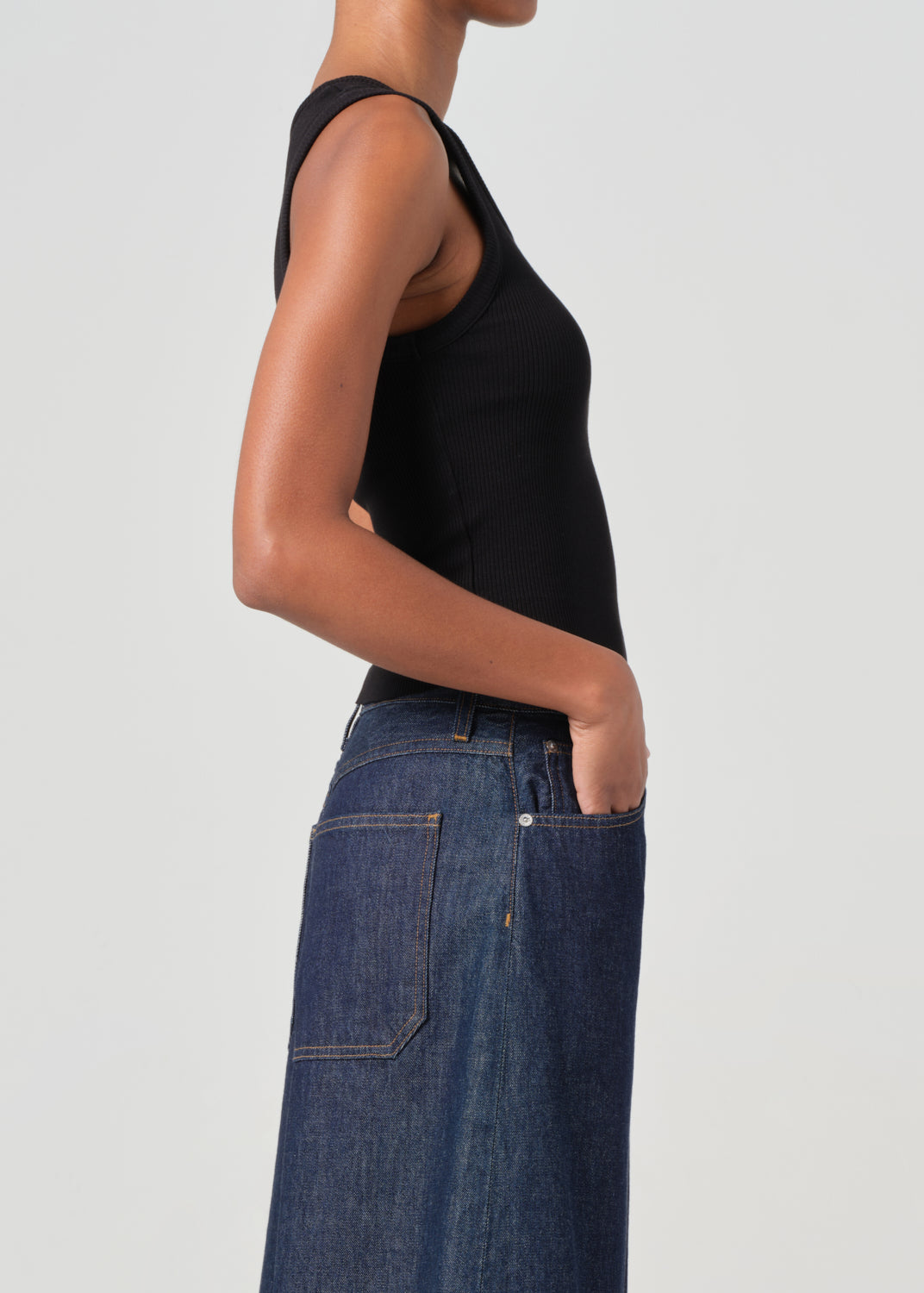 Shrunken Poppy Tank in Black side