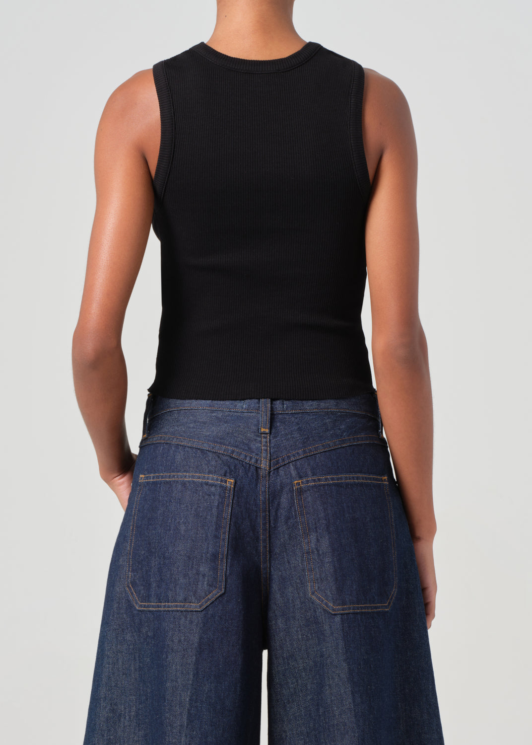 Shrunken Poppy Tank in Black back