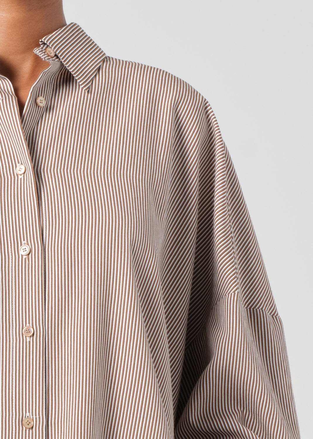 Roux Shirt in Jakarta Stripe close up