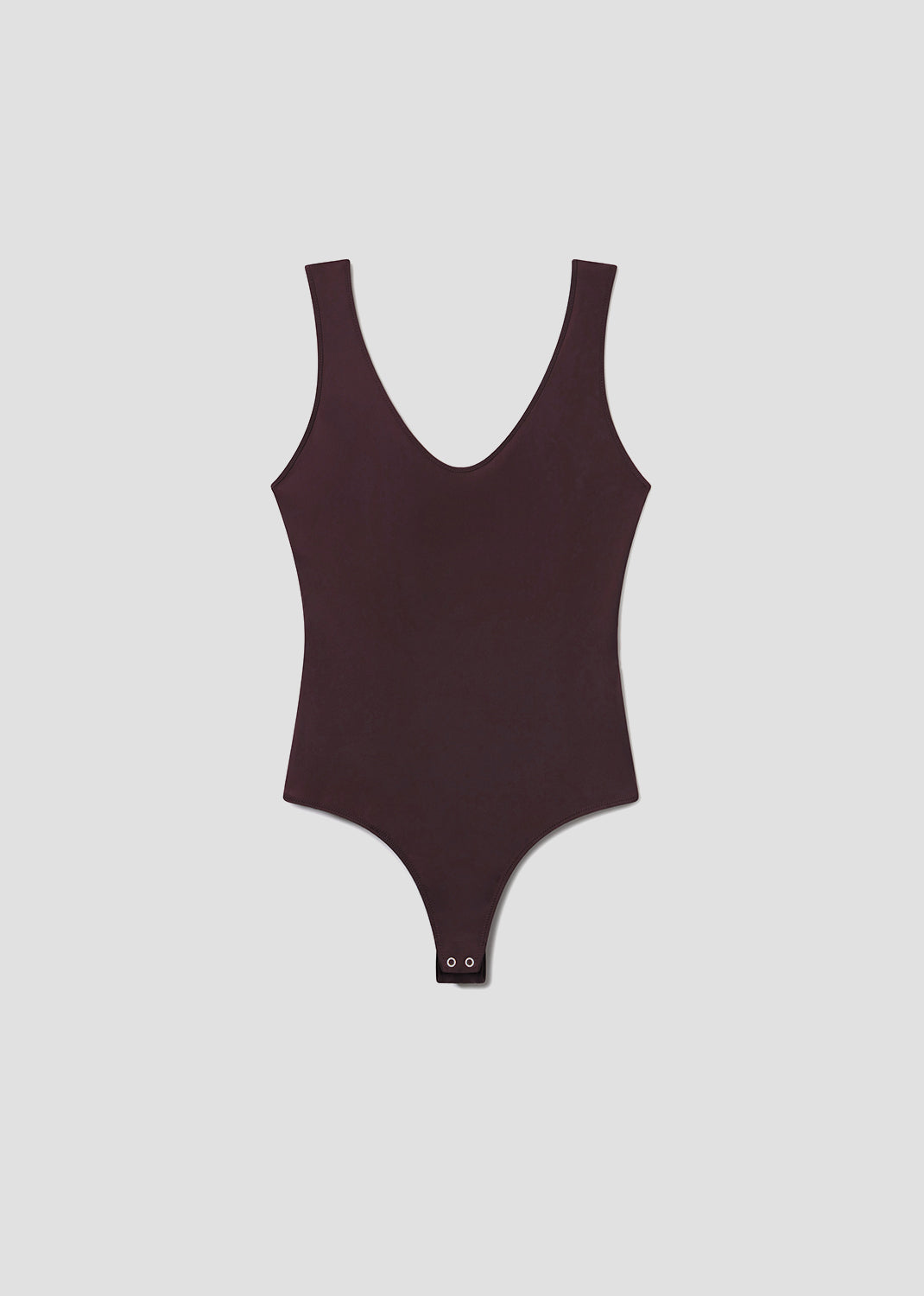 Brown swimsuit on a light gray background
