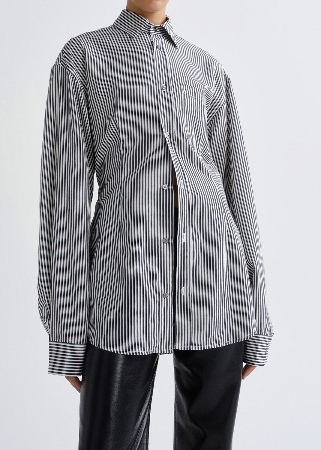 AGOLDE Cinch Shirt in Black & White
