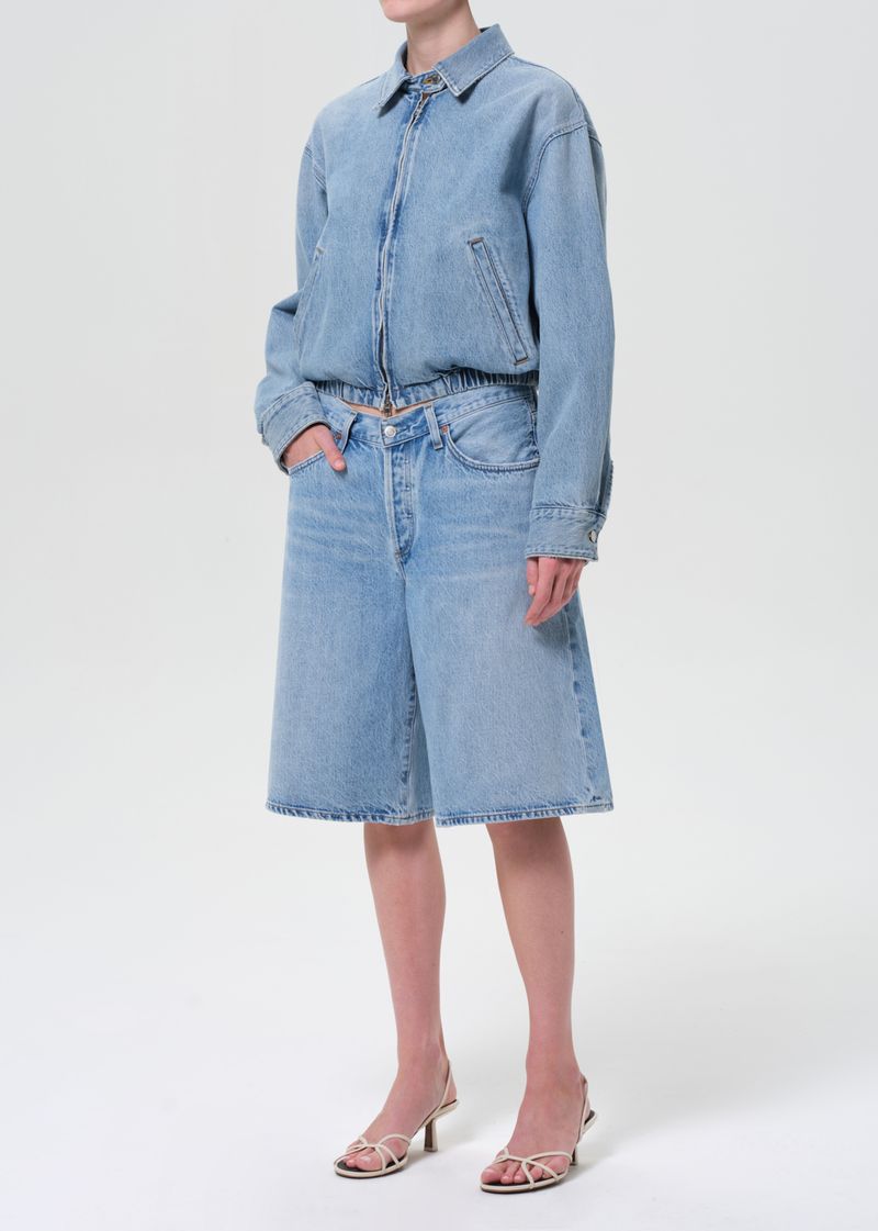 Nile Denim Blouson Jacket in Space close up