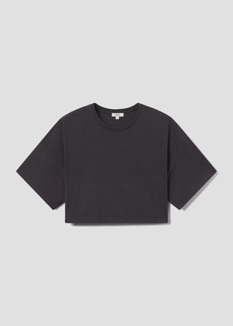 Arli Oversized Cropped Tee in Shade flat