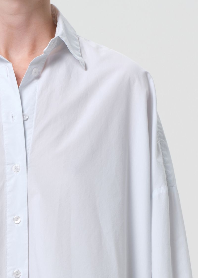 Roux Balloon Shirt in Hail close up