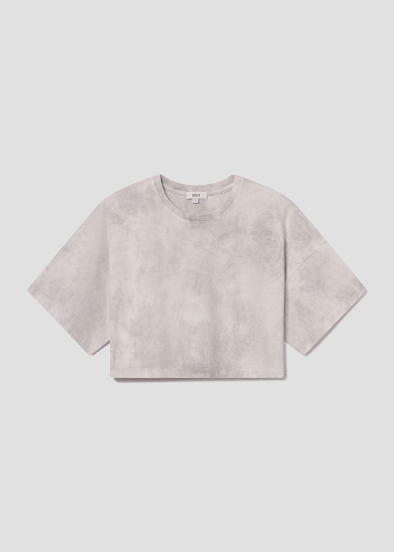 Arli Oversized Cropped Tee in Turbine flat