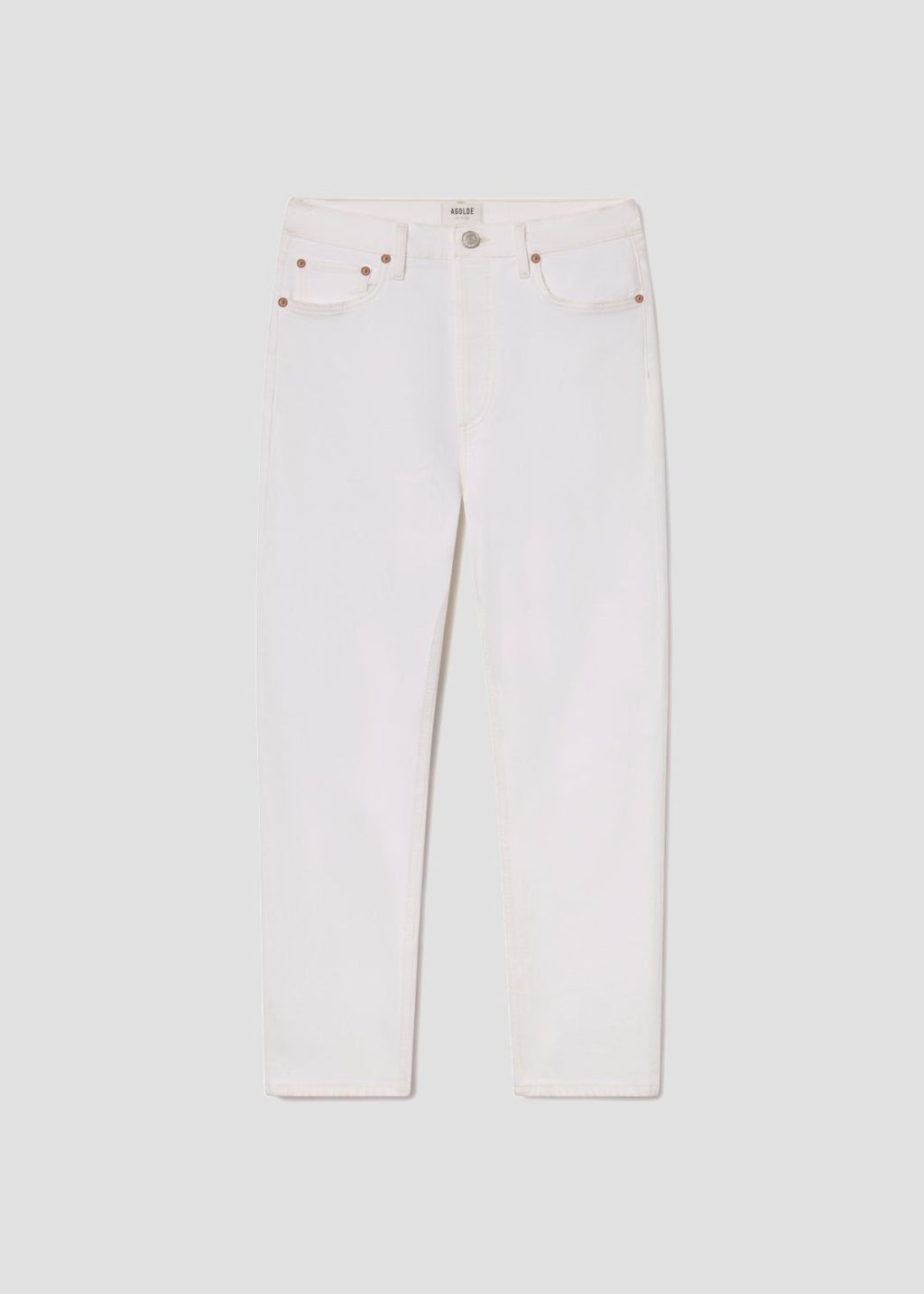 90's Pinch Waist High Rise Straight in Marshmellow flat