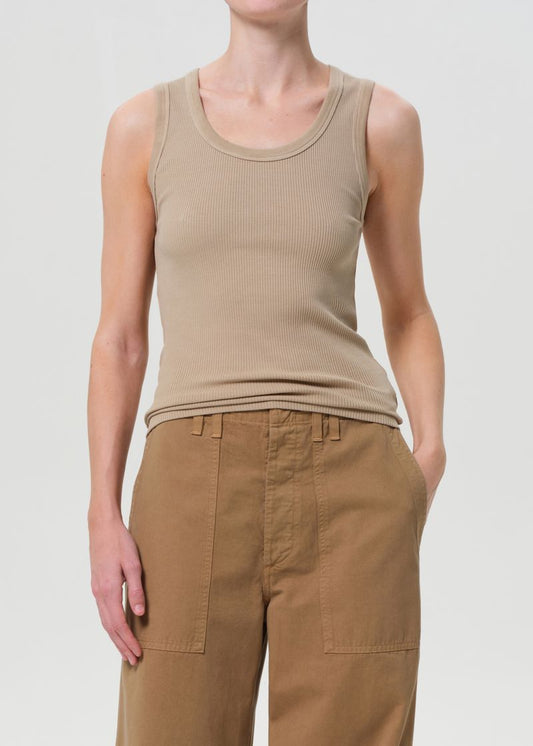 Poppy Scoop Neck Tank in Gum front