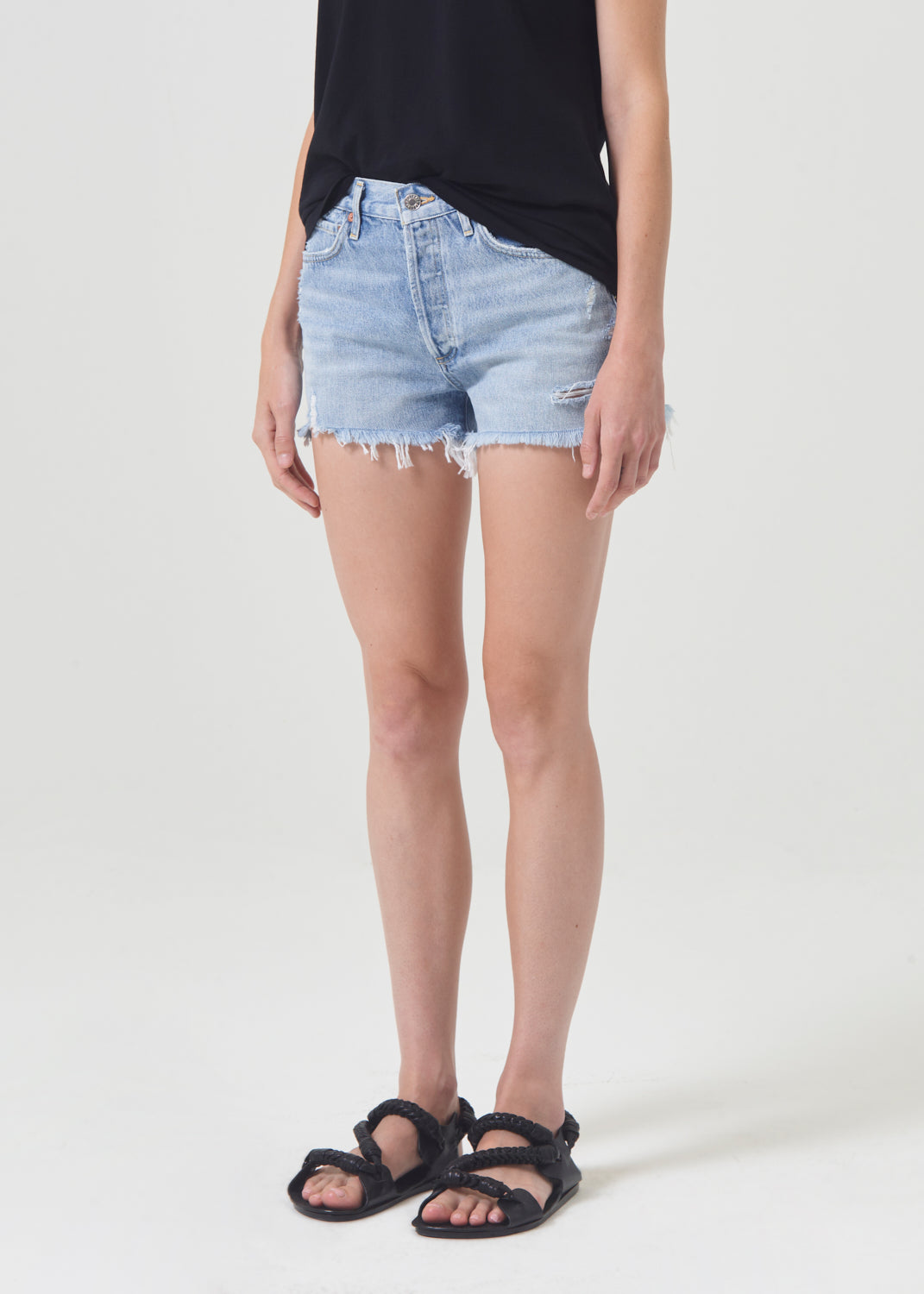 Agolde parker vintage cutoff denim shorts in swapmeet online