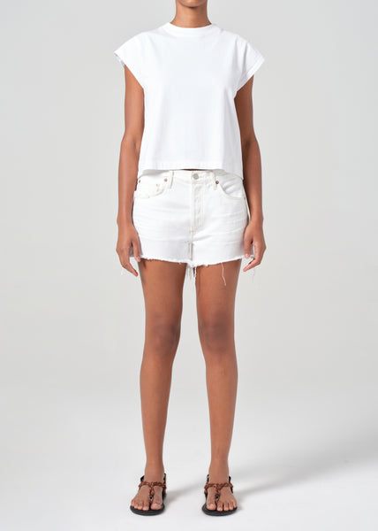 【2plan】Grow Vintage Dying Over Short Sleeve Agolde Women's Parker Vintage Cut Off Short | $148.00