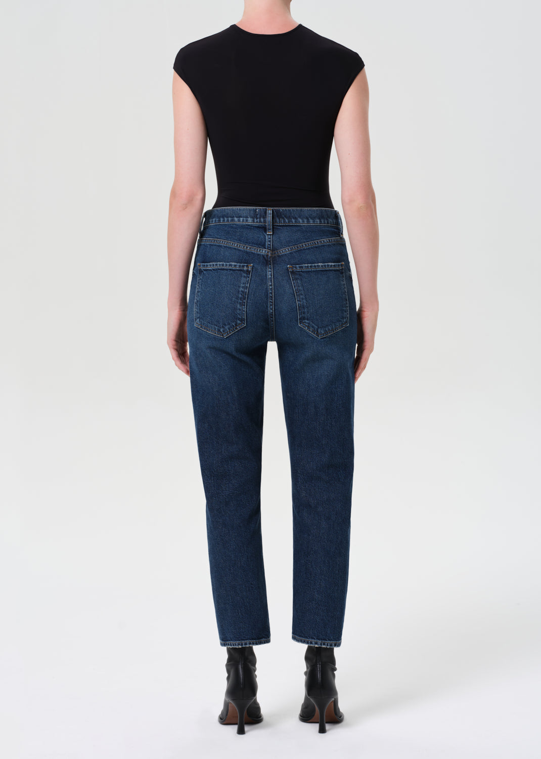 Riley High Rise Straight Crop (STRETCH) in Slick