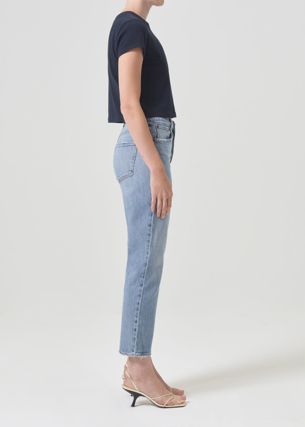 Riley High Rise Straight Crop (Stretch) in Hassle