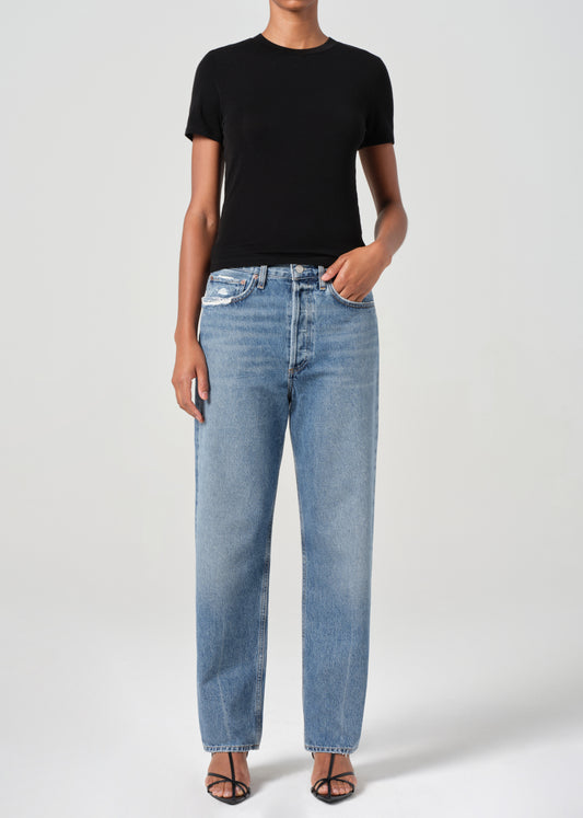 90S Jean Mid Rise Loose Fit in Hooked front