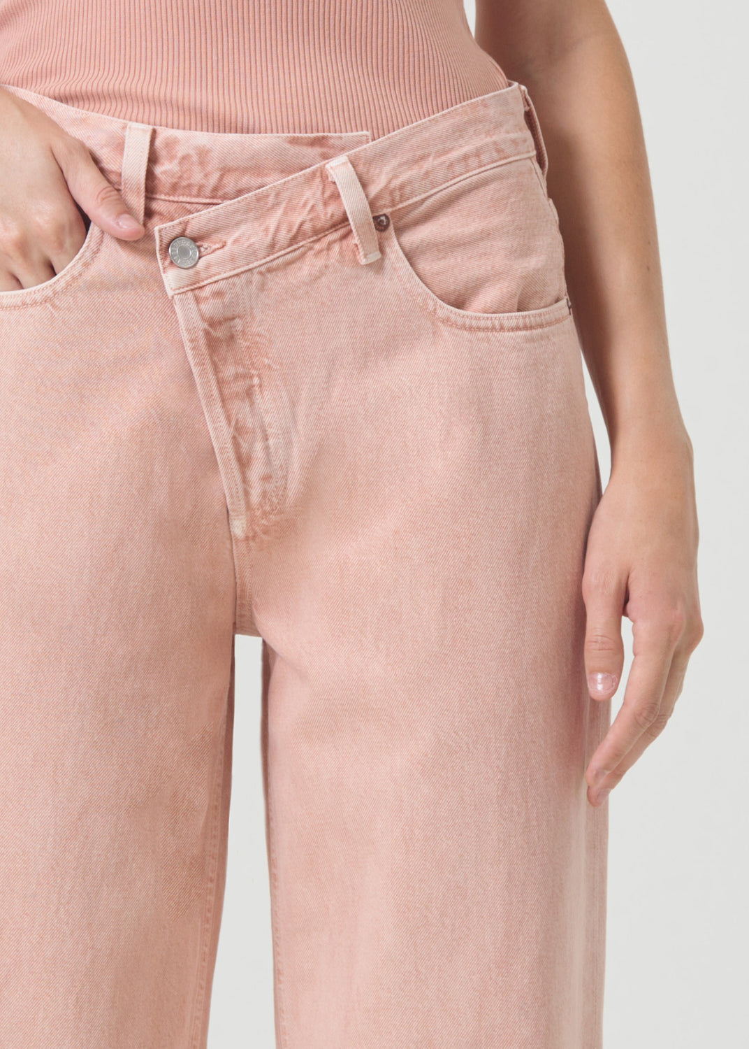 Criss Cross Upsized Jean in Pink Salt