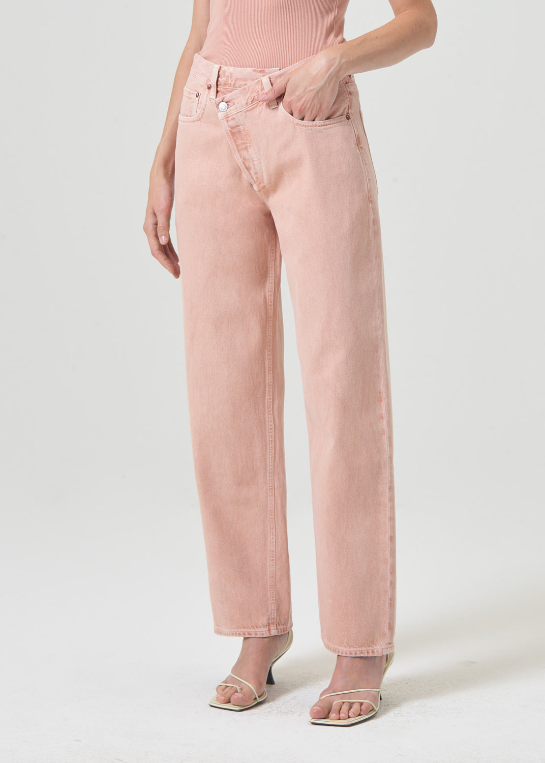 Criss Cross Upsized Jean in Pink Salt