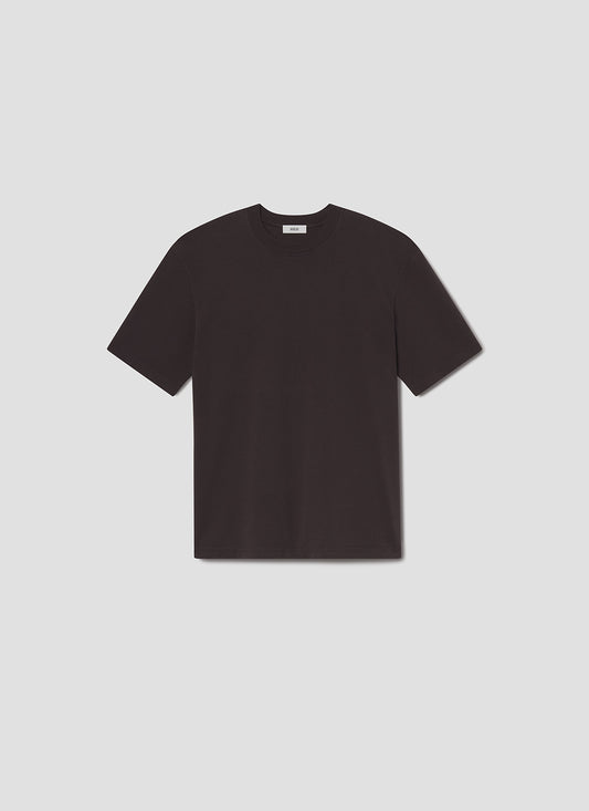 Black t-shirt on a light grey background