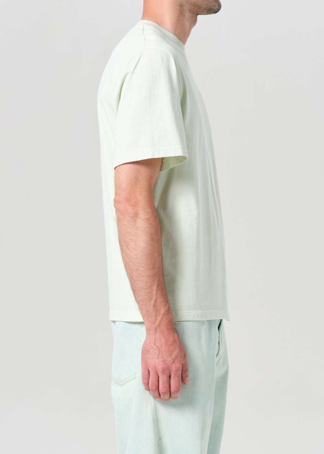 Asha Mock Neck Tee in Mint Cream