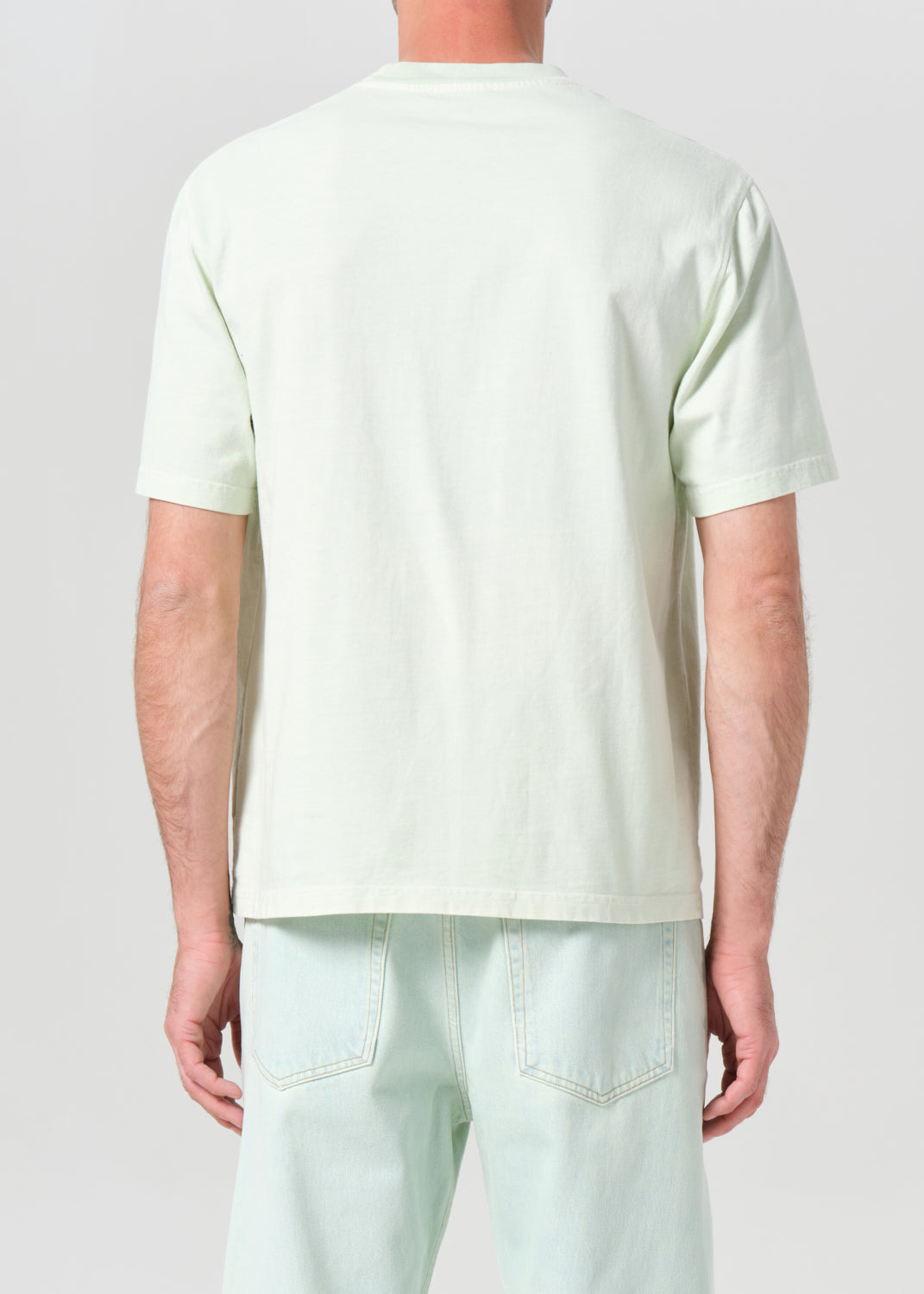 Asha Mock Neck Tee in Mint Cream