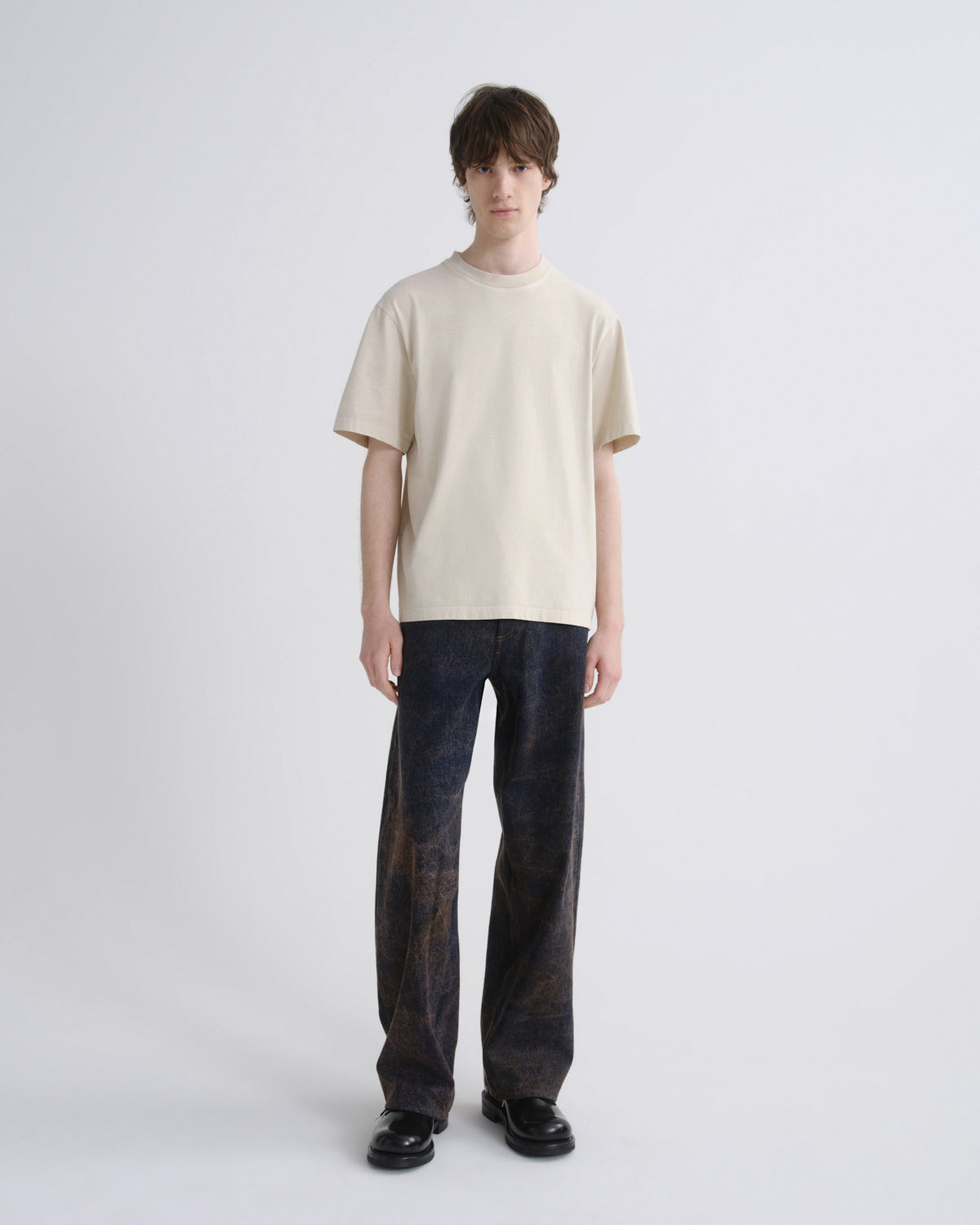 Asha Mock Neck Tee in Brown Rice