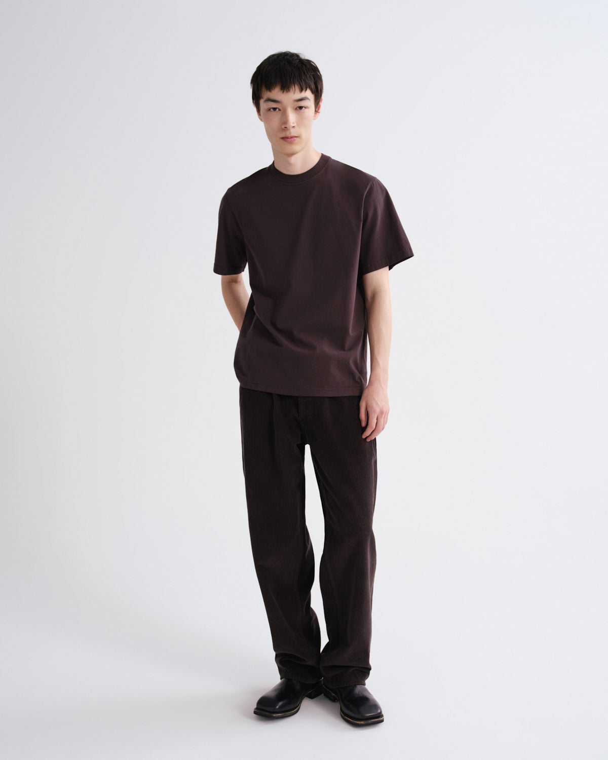 Asha Mock Neck Tee in Forge