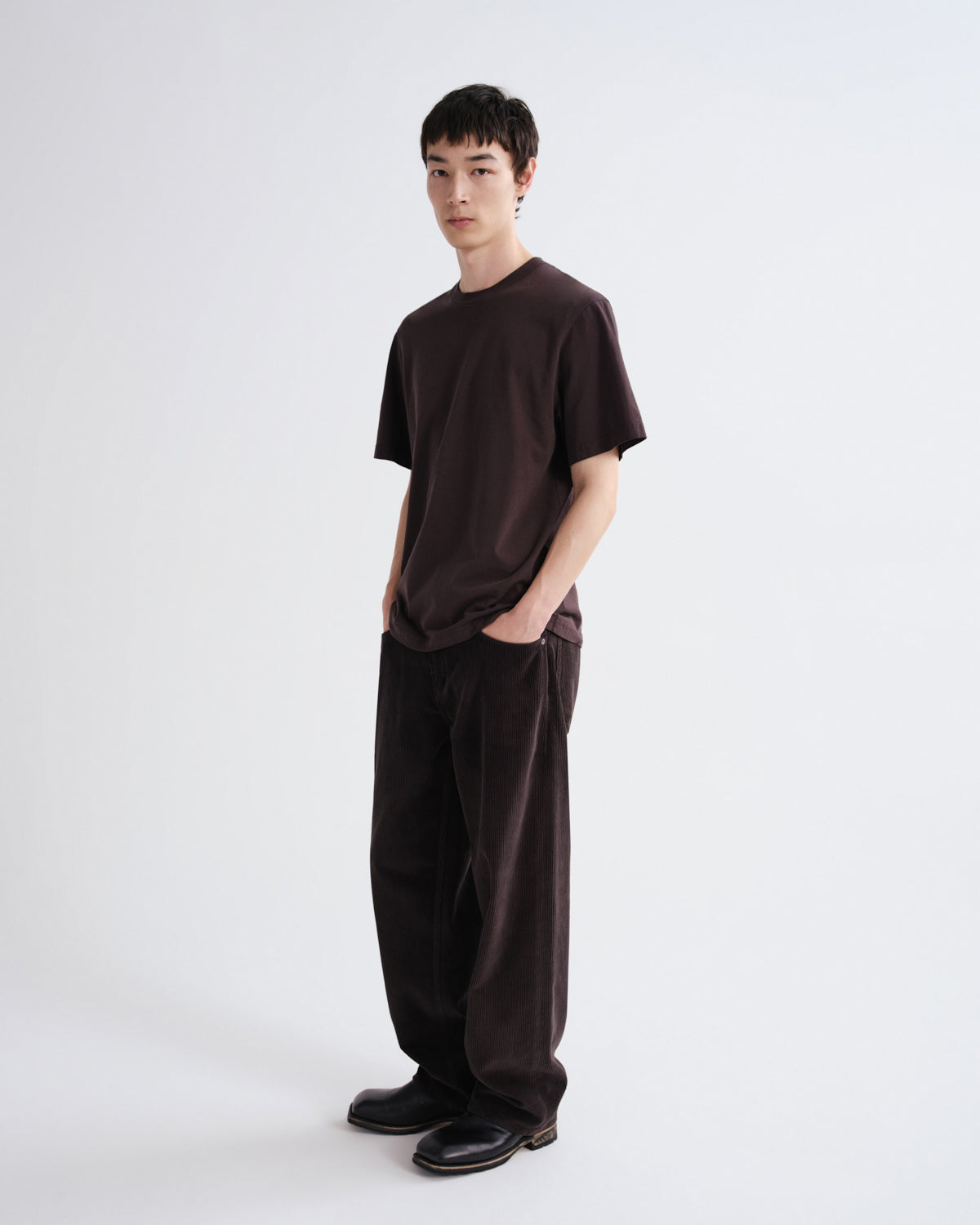 Asha Mock Neck Tee in Forge