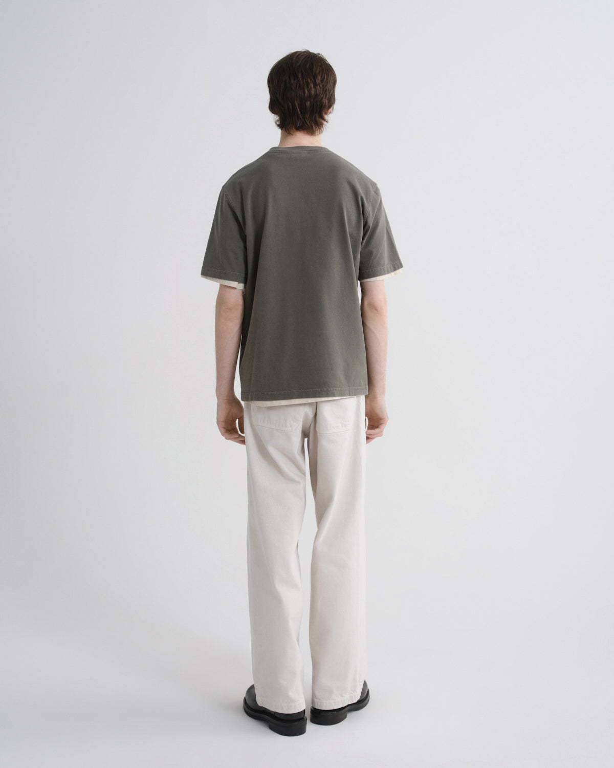 Asha Mock Neck Tee in Millstone
