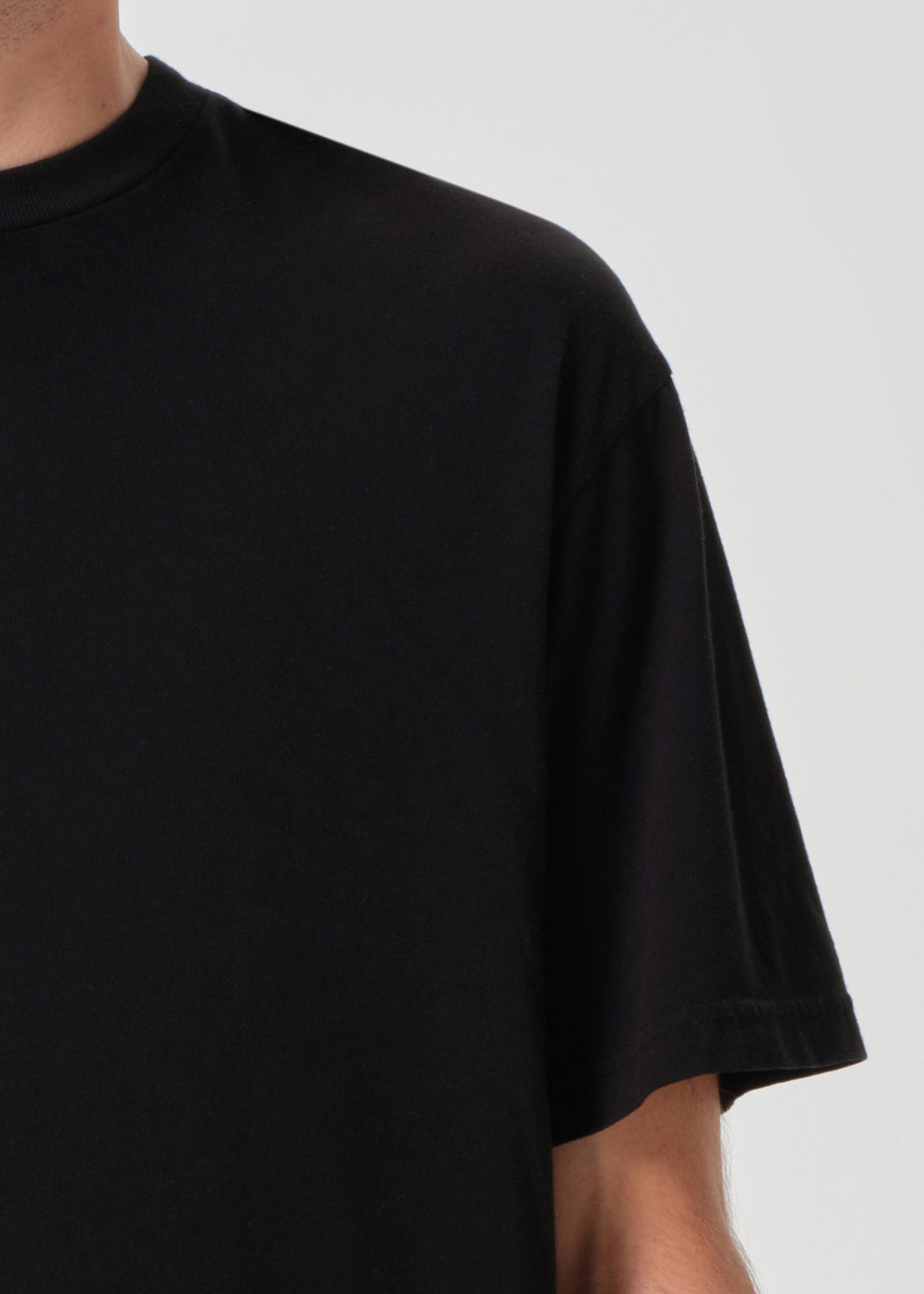 Asha Mock Neck Tee in Black