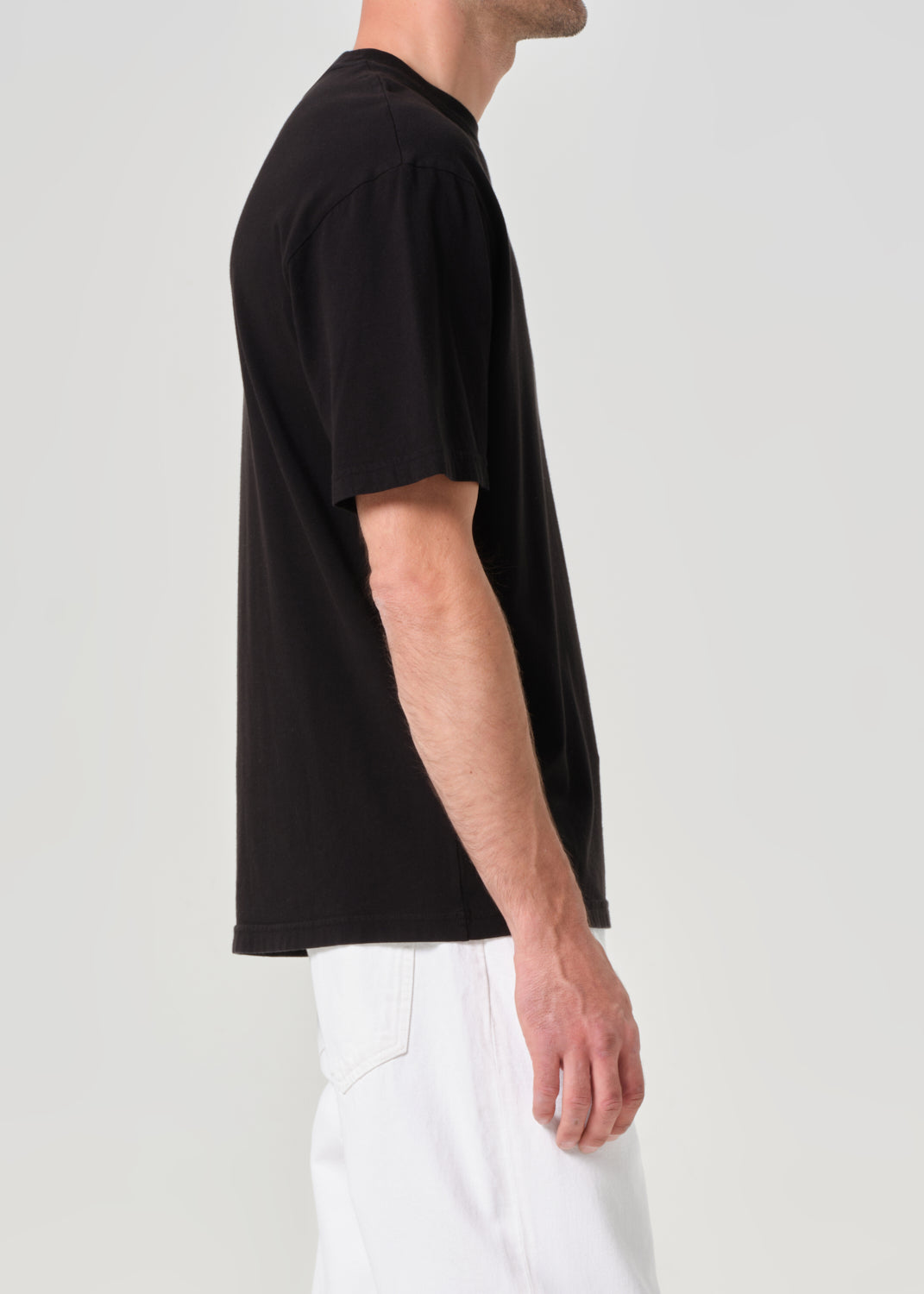 Asha Mock Neck Tee in Black