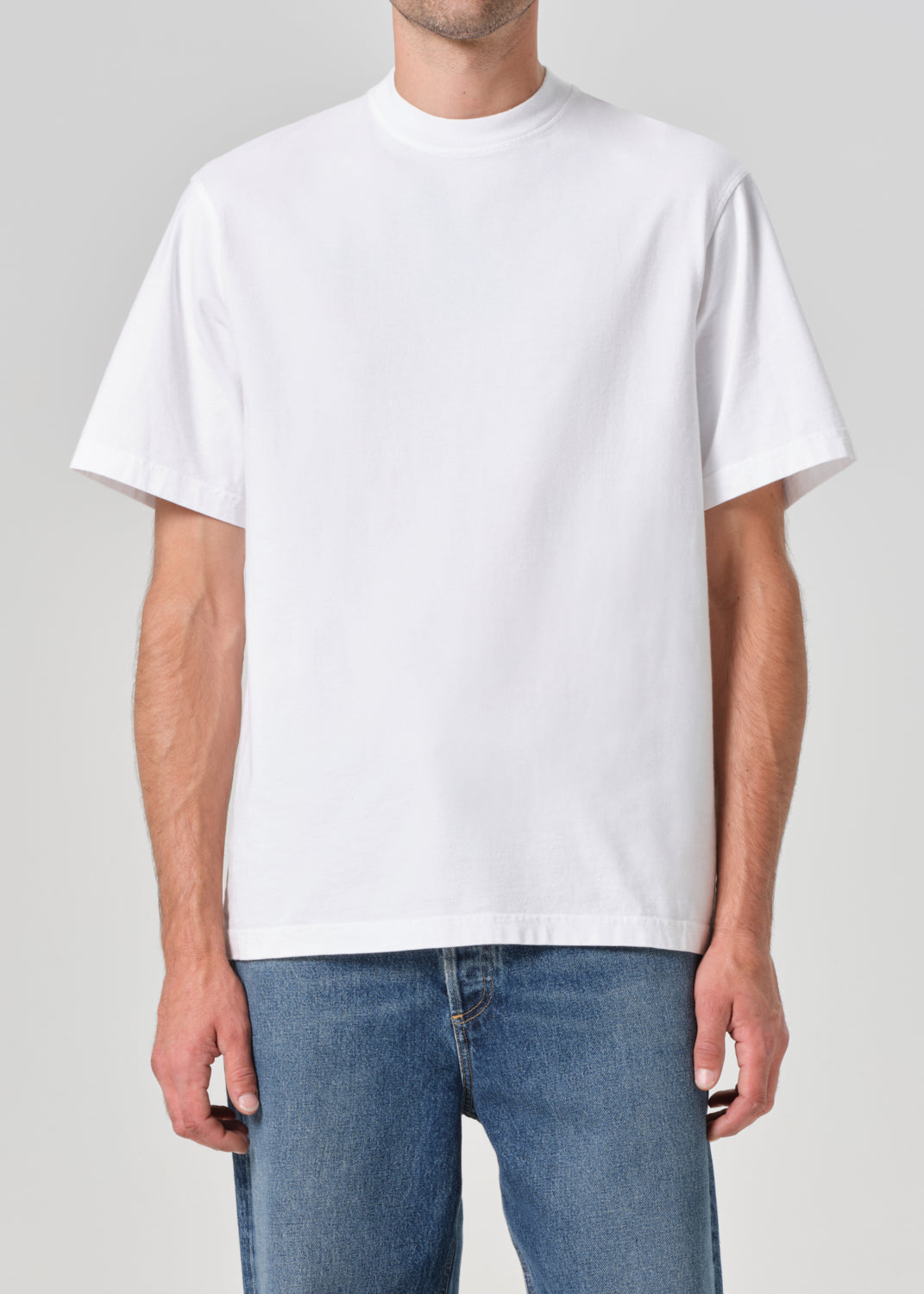 Asha Mock Neck Tee in White